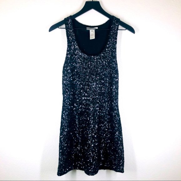 Alice + Olivia Fully Sequined Little Black Dress XS EUC - Picture 1 of 5
